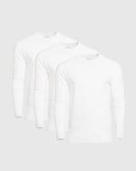 All White Long Sleeve Crew Neck 3-Pack