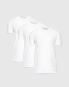 True ClassicAll-White Tall Straight Hem T-Shirt 3-Pack