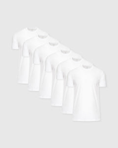 True ClassicAll-White Tall Straight Hem T-Shirt 6-Pack