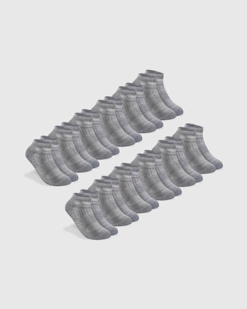 Heather Gray Ankle Socks 12 Pack