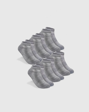 Heather Gray Ankle Socks 6 Pack
