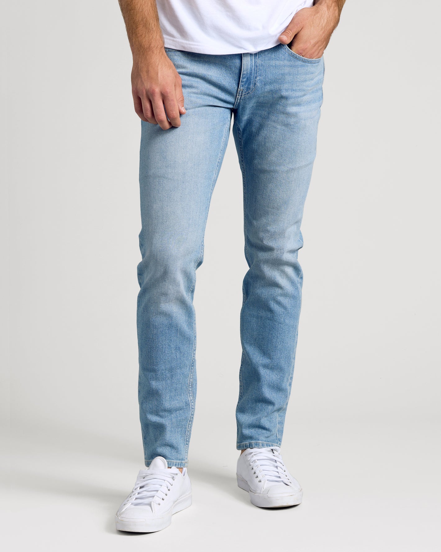 Light Indigo Wash Slim Authentic Denim Jeans