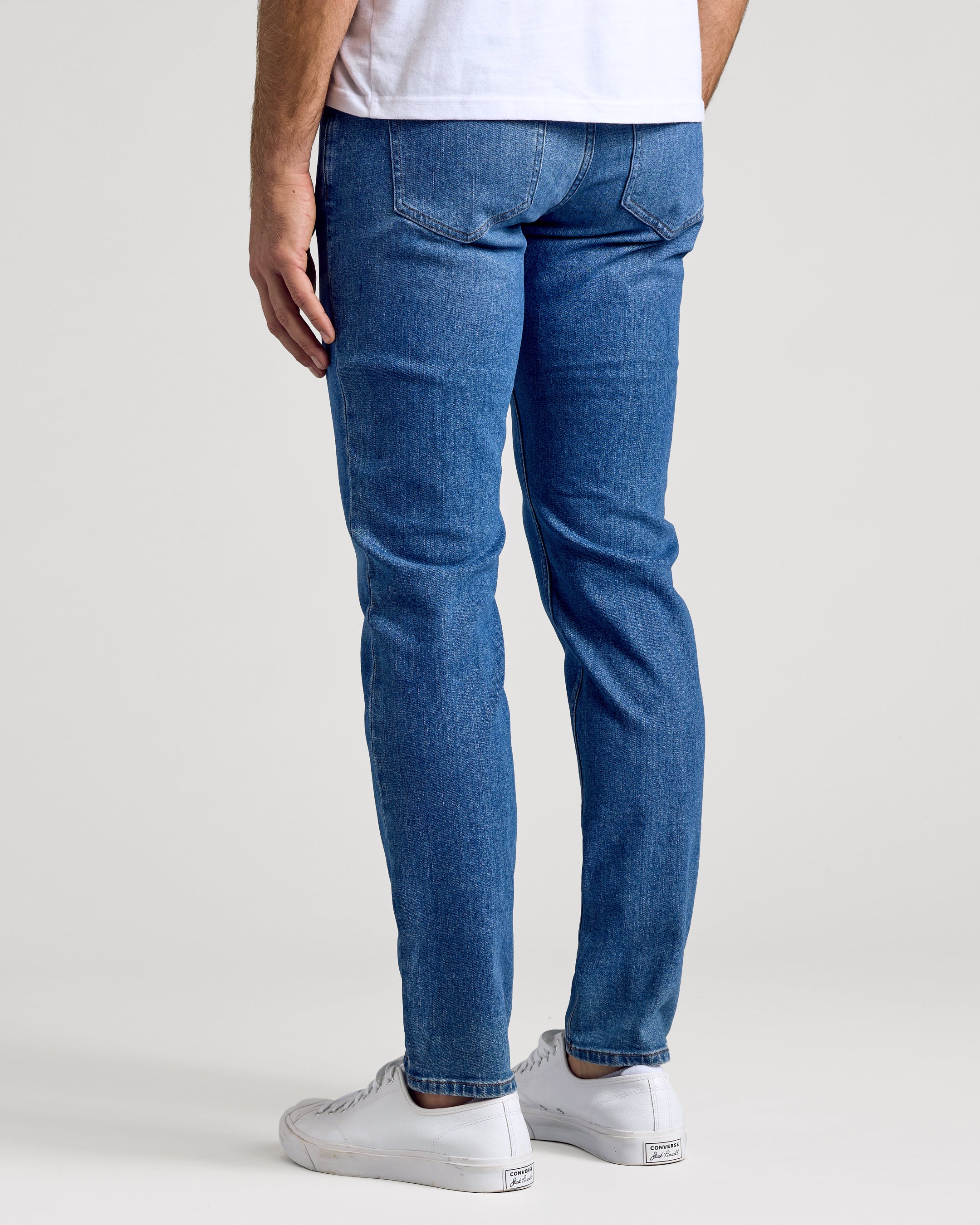 Medium Indigo Wash Slim Authentic Denim Jeans | Medium Indigo Wash