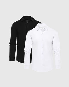 True ClassicBasics Long Sleeve Knit Button Up 2-Pack