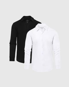 True ClassicBasics Long Sleeve Knit Button Up 2-Pack