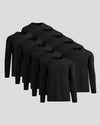 Black Classic Long Sleeve Crew Neck 10-Pack arranged on light gray background.