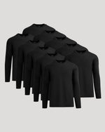 Black Classic Long Sleeve Crew Neck 10-Pack