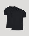 Black Premium Pima V-Neck 2-Pack, featuring two overlapping black V-neck T-shirts.