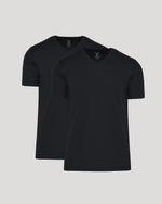 Black Premium Pima V-Neck 2-Pack