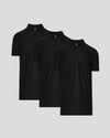 Three black Tall Active Polo - Men's Performance Stretch Polo Shirt - Moisture Wicking Athletic Fit neatly displayed on a neutral background as men's basic apparel.