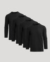 Black Tall Heavyweight Long Sleeve Pocket Crew 4-Pack displayed in staggered row.