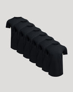 Black Tall Premium Pima Crew Curved Hem 7-Pack