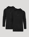 Black Tall Waffle Hoodie 2-Pack, showcasing cozy textured pullover design.