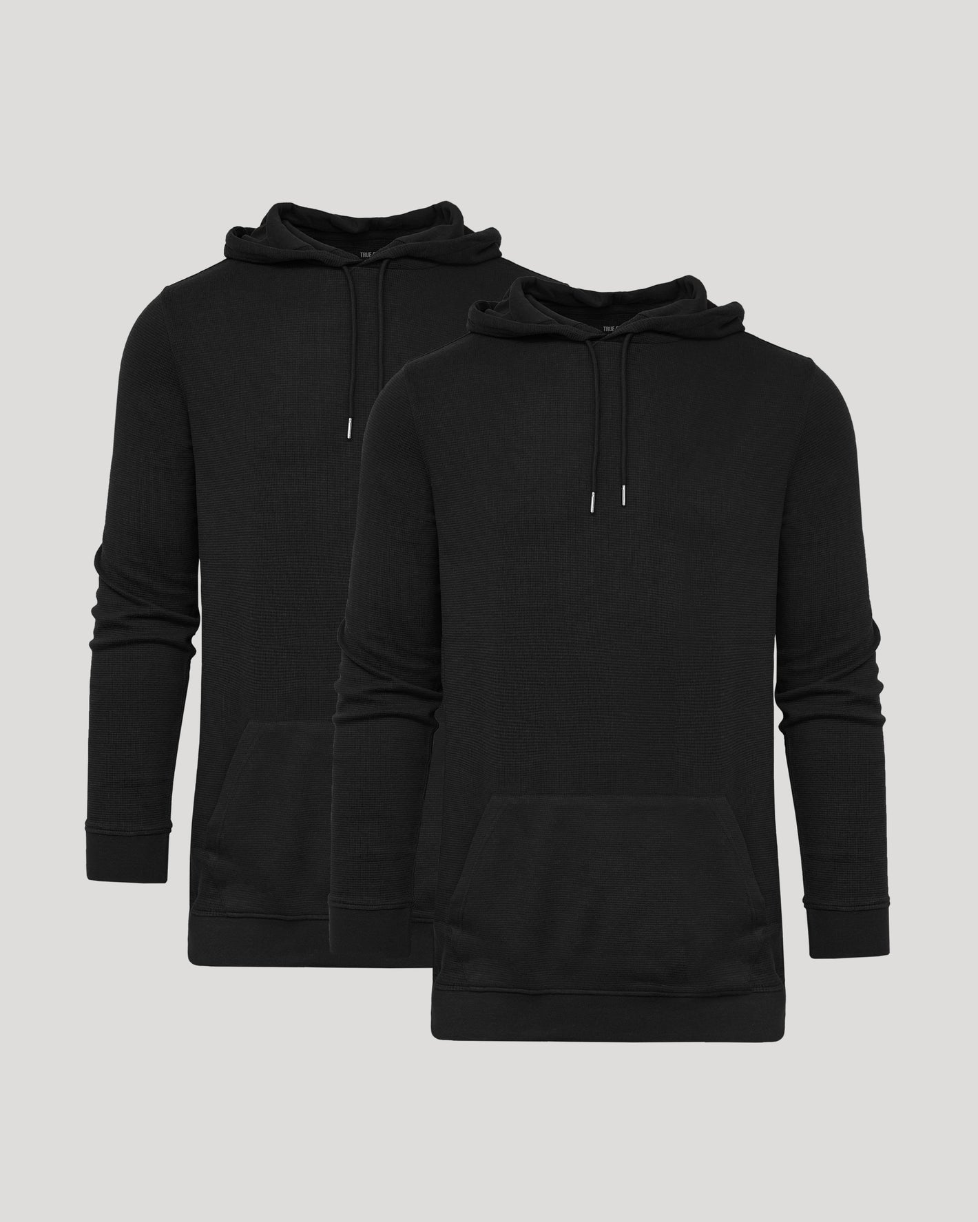 Black Tall Waffle Hoodie 2-Pack, showcasing cozy textured pullover design.