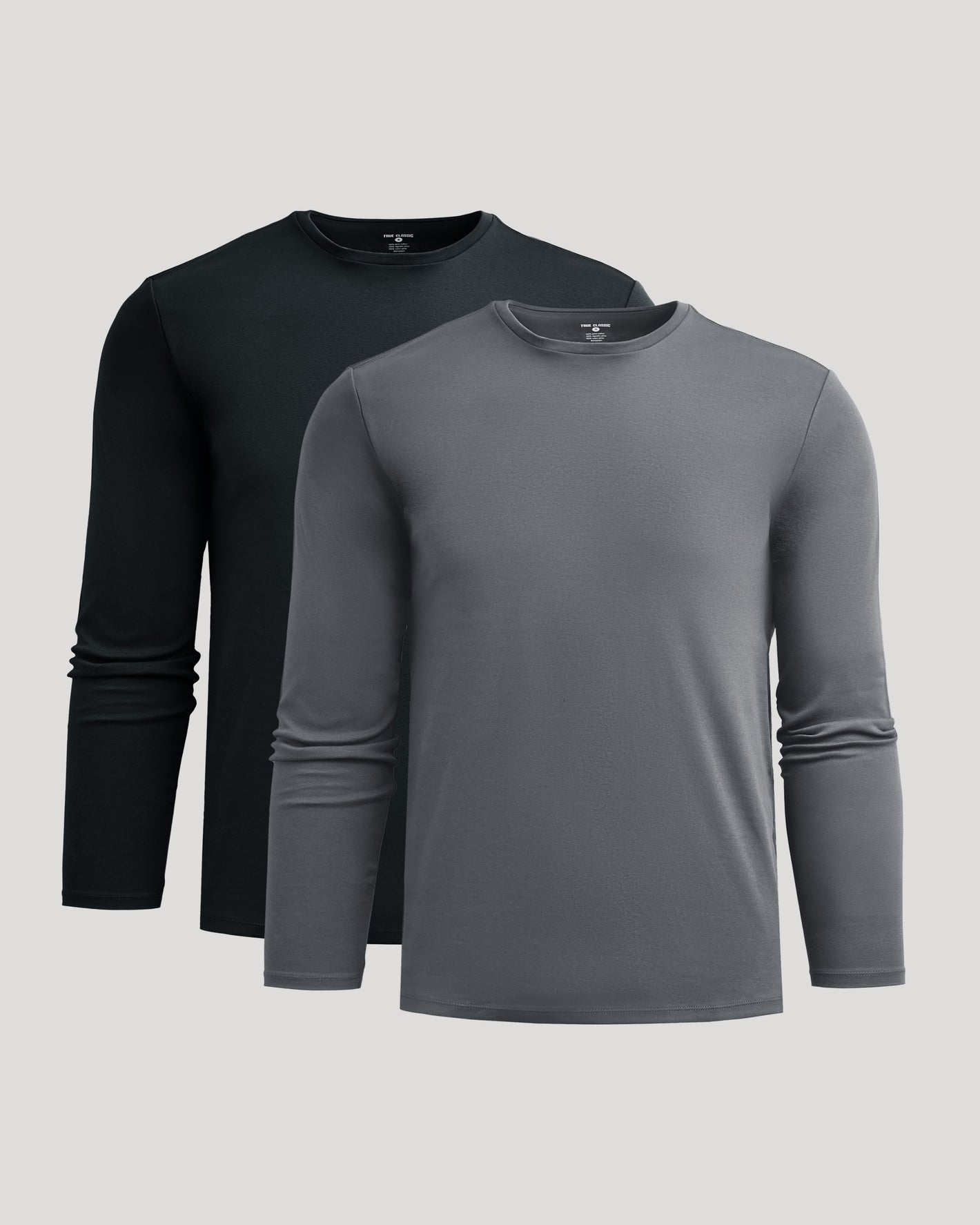 Black & Carbon Premium Pima Long Sleeve Crew 2-Pack, sleek and soft.