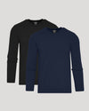 Black & Navy Crew Neck Sweater 2-Pack, slim fit, ribbed cuffs.