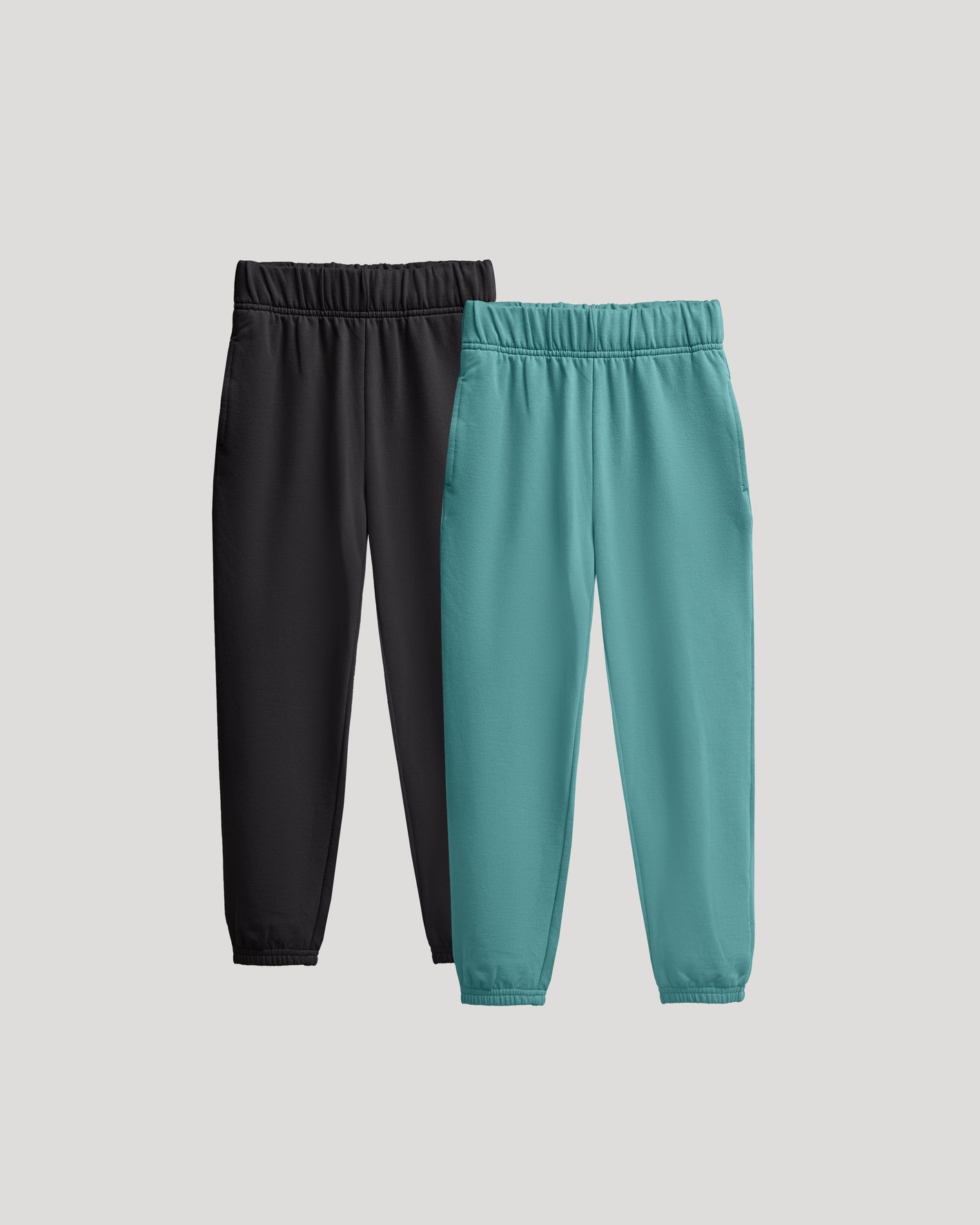Girls Black & Stormcloud Relaxed Joggers 2-Pack with elastic cuffs and pockets.