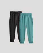 Girls Black & Stormcloud Relaxed Joggers 2-Pack
