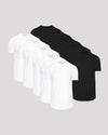 Black & White Classic Tall Curved Hem Crew 10-Pack neatly arranged.