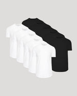 Black & White Classic Tall Curved Hem Crew 10-Pack