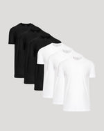 Pack de 6 camisetas deportivas altas en blanco y negro