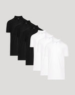 Black & White Tall Active Polo 6-Pack