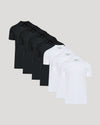 Black & White Tall Premium Pima Polo 7-Pack neatly arranged.