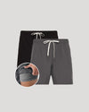 Pack de 2 pantalones cortos negros y de carbono activo de secado rápido con forro