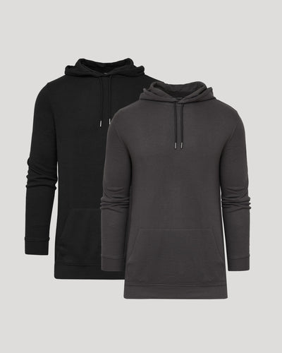 Lot de 2 sweats à capuche gaufrés noirs et carbone. MODIFICATION DU PRIX