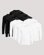 Black & White Classic Long Sleeve Crew Neck 10-Pack