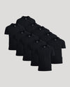 All Black Classic Polo 10-Pack neatly arranged on light gray background.