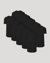 Black Classic Tall Curved Hem Crew 10-Pack stacked against a gray background.