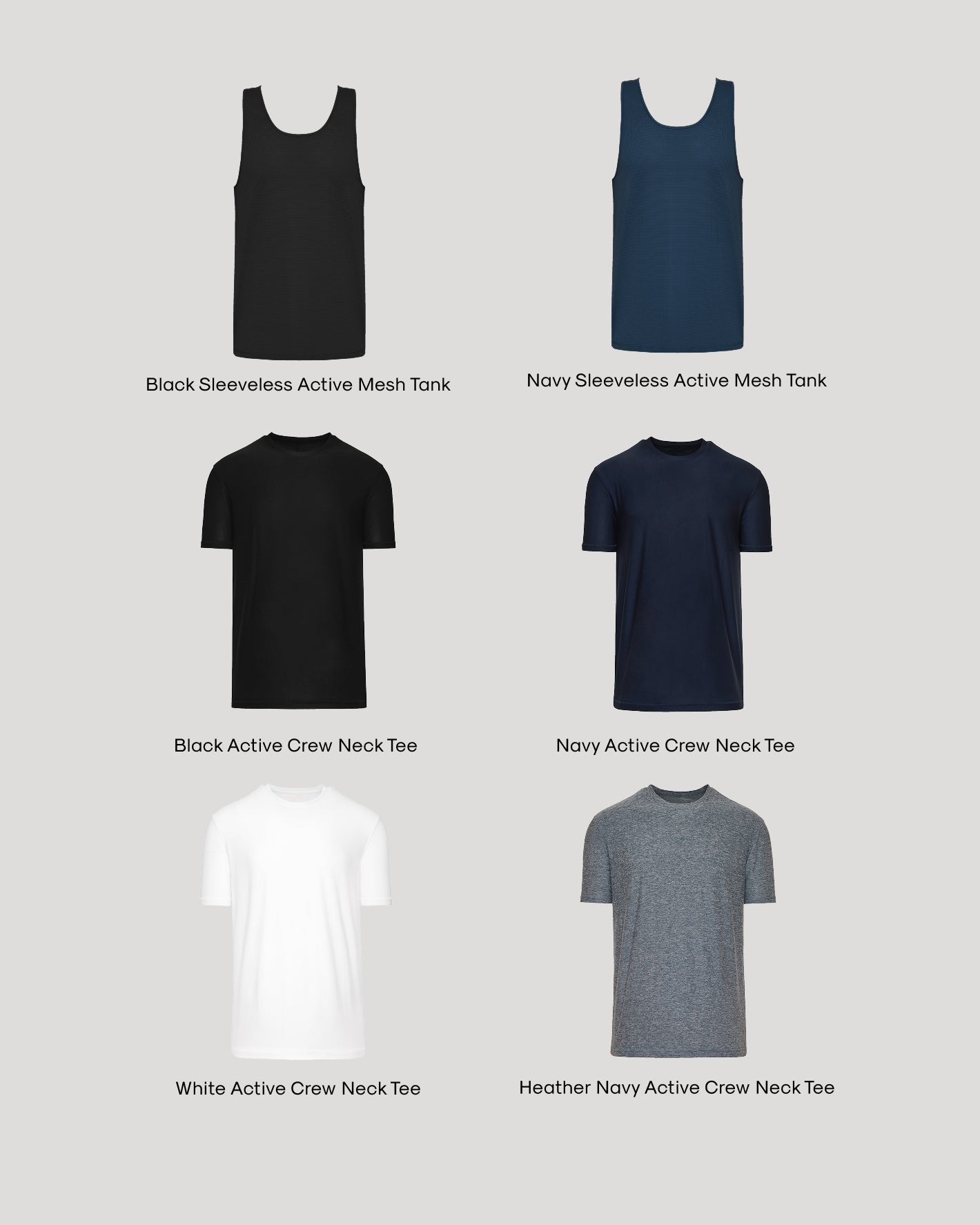 Black Friday Activewear Doorbuster 6-Pack: variety of sleeveless tanks and crew neck tees.