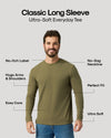 Classic Long Sleeve Tee: Olive, ultra-soft, no-itch label, perfect fit.