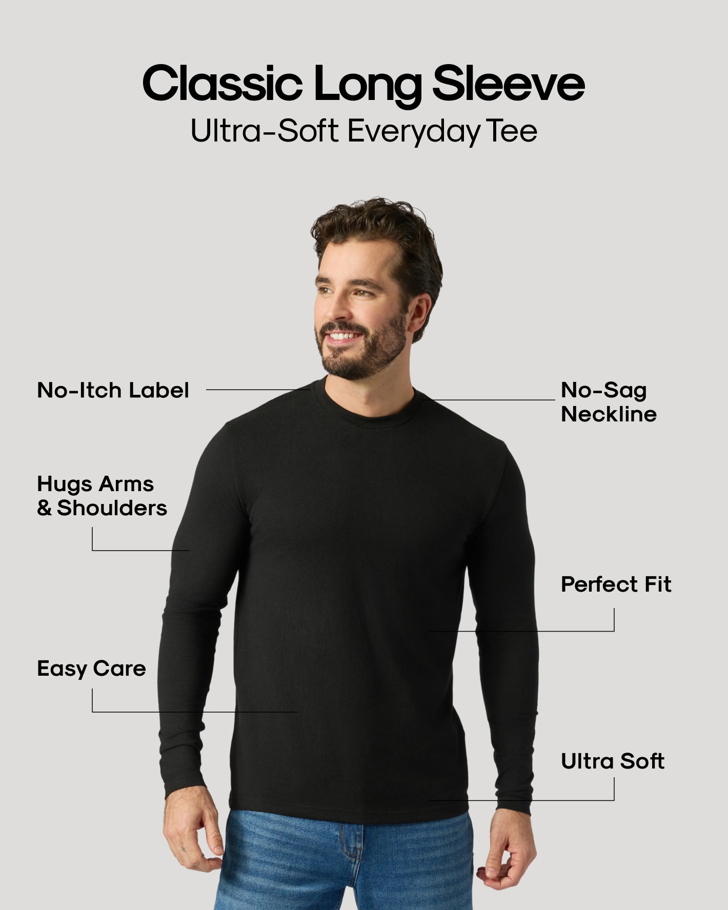 Black Friday Winter Doorbuster 7-Pack: Classic Long Sleeve Ultra-Soft Tee features.