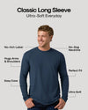 Black Friday Winter Doorbuster 7-Pack: Men's Navy Classic Long Sleeve Shirt.