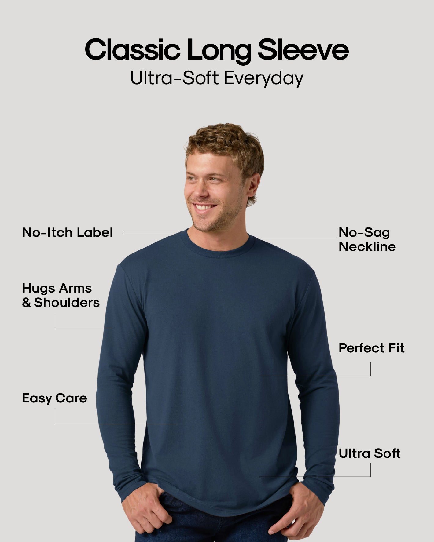 Black Friday Winter Doorbuster 7-Pack: Men's Navy Classic Long Sleeve Shirt.