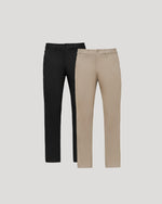 Black & Khaki Straight Chino Pants 2-Pack