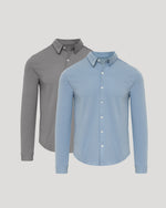 Oak & Blue Standard Long Sleeve Modern Knit Oxford 2-Pack