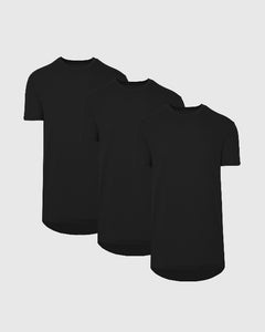 True ClassicAll Black Tall Round Hem Crew Neck T-Shirt 3-Pack
