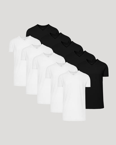 Black & White Classic Tall V-Neck 10-Pack