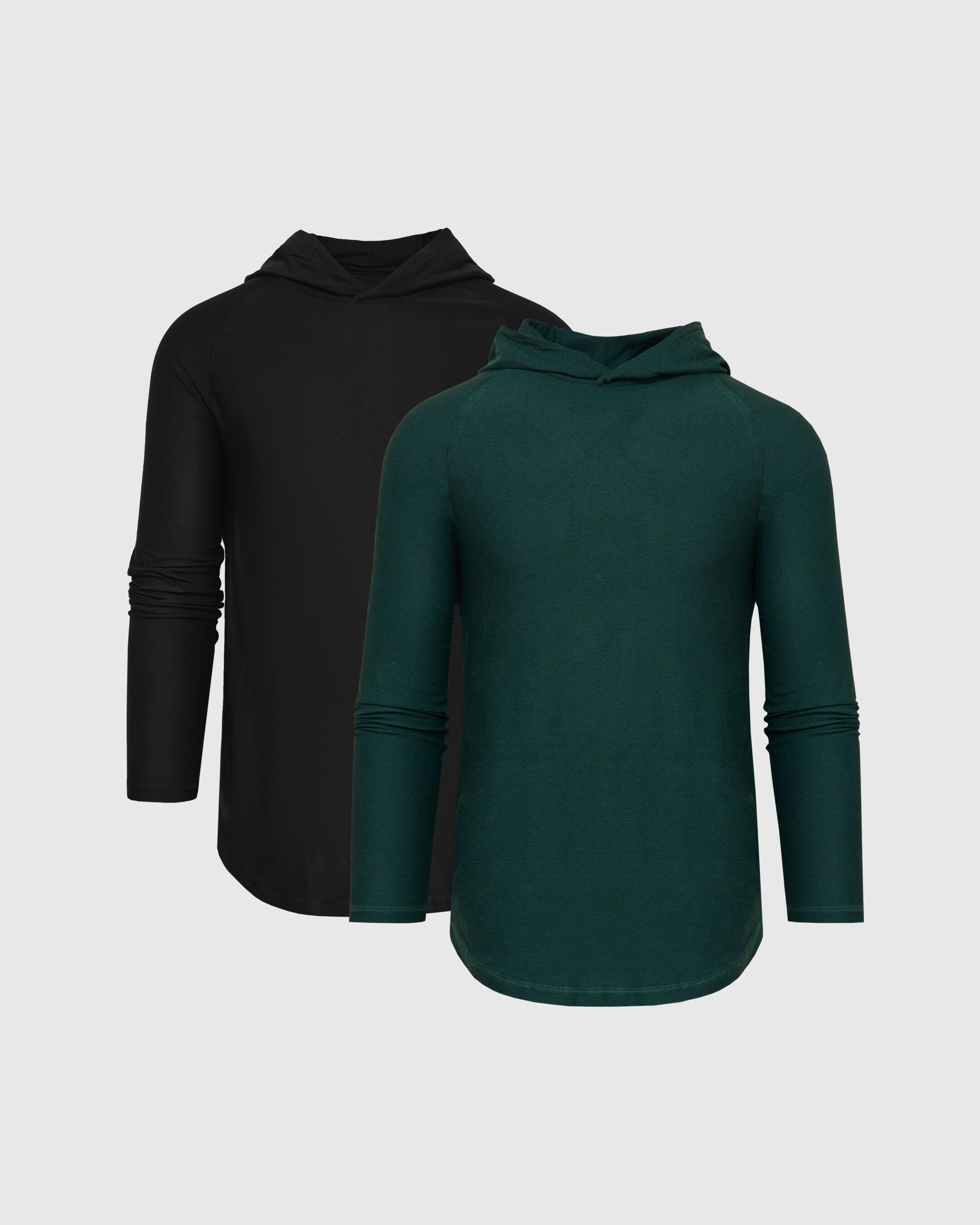 Black and Green Active Hoodie 2-Pack
