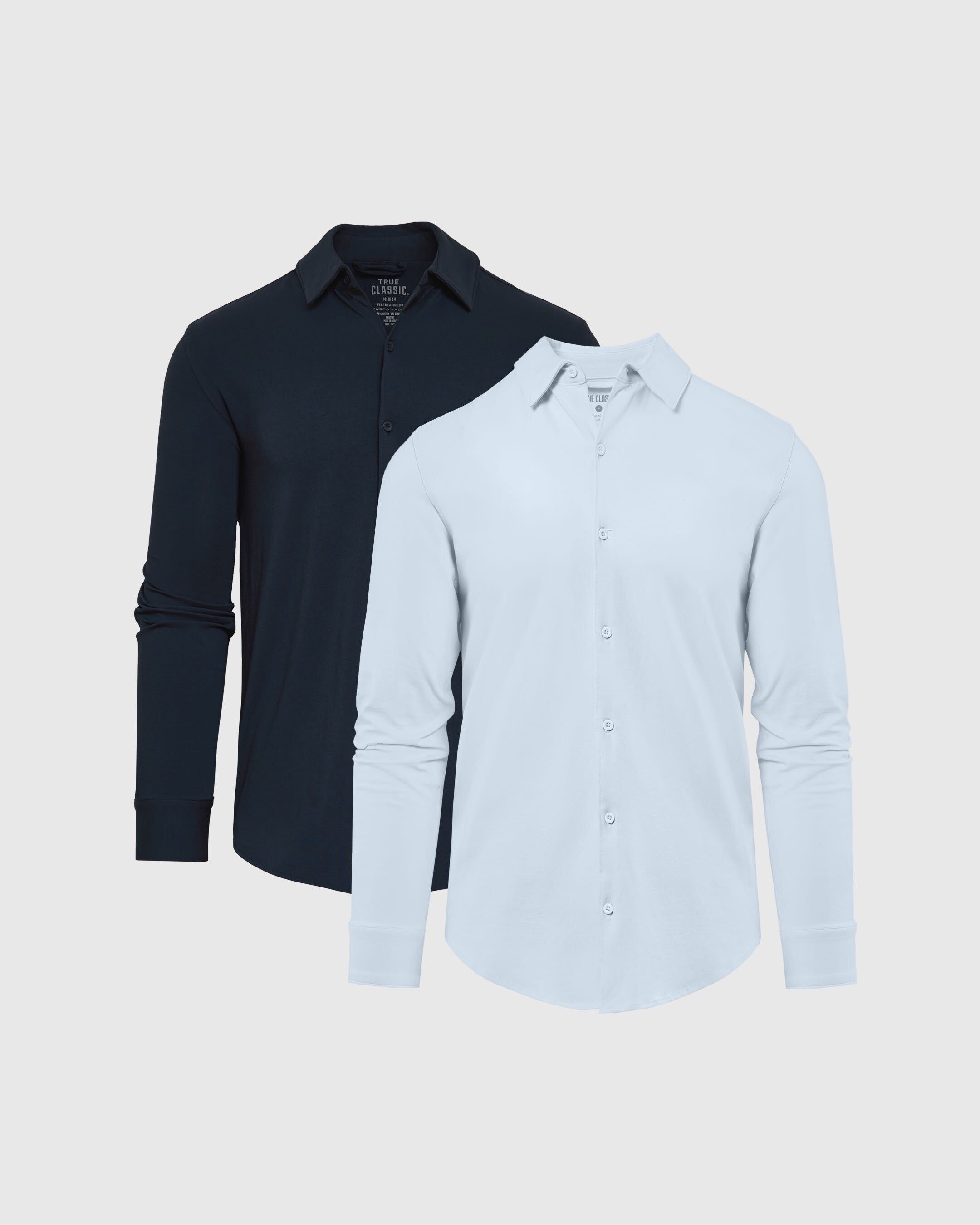 Blues Long Sleeve Knit Button Up 2-Pack
