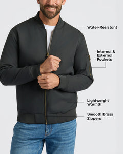 True ClassicBlack Bomber Jacket