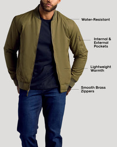 True ClassicArmy Green Bomber Jacket