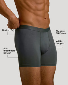True ClassicCarbon & Navy Boxer Briefs 6-Pack