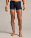 Combo Boxer Trunks 3 Pack: Male model in black, mid-thigh boxer-briefs.