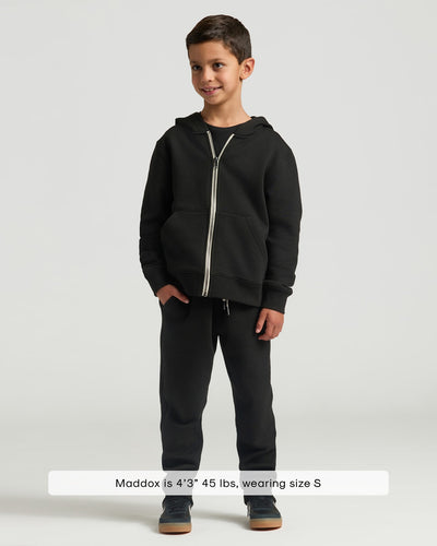 Boys' Fleece Full Zip Hoodie  - Black
