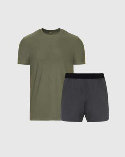 Carbon Green Active Crew and Short 2-Pack