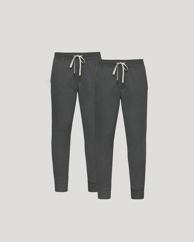 Charcoal Heather Gray Fleece French Terry Joggers 2-Pack